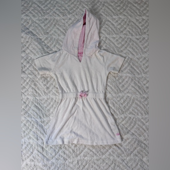 Ruffle Butts Other - Ruffle Butts White and Pink Hooded Robe
